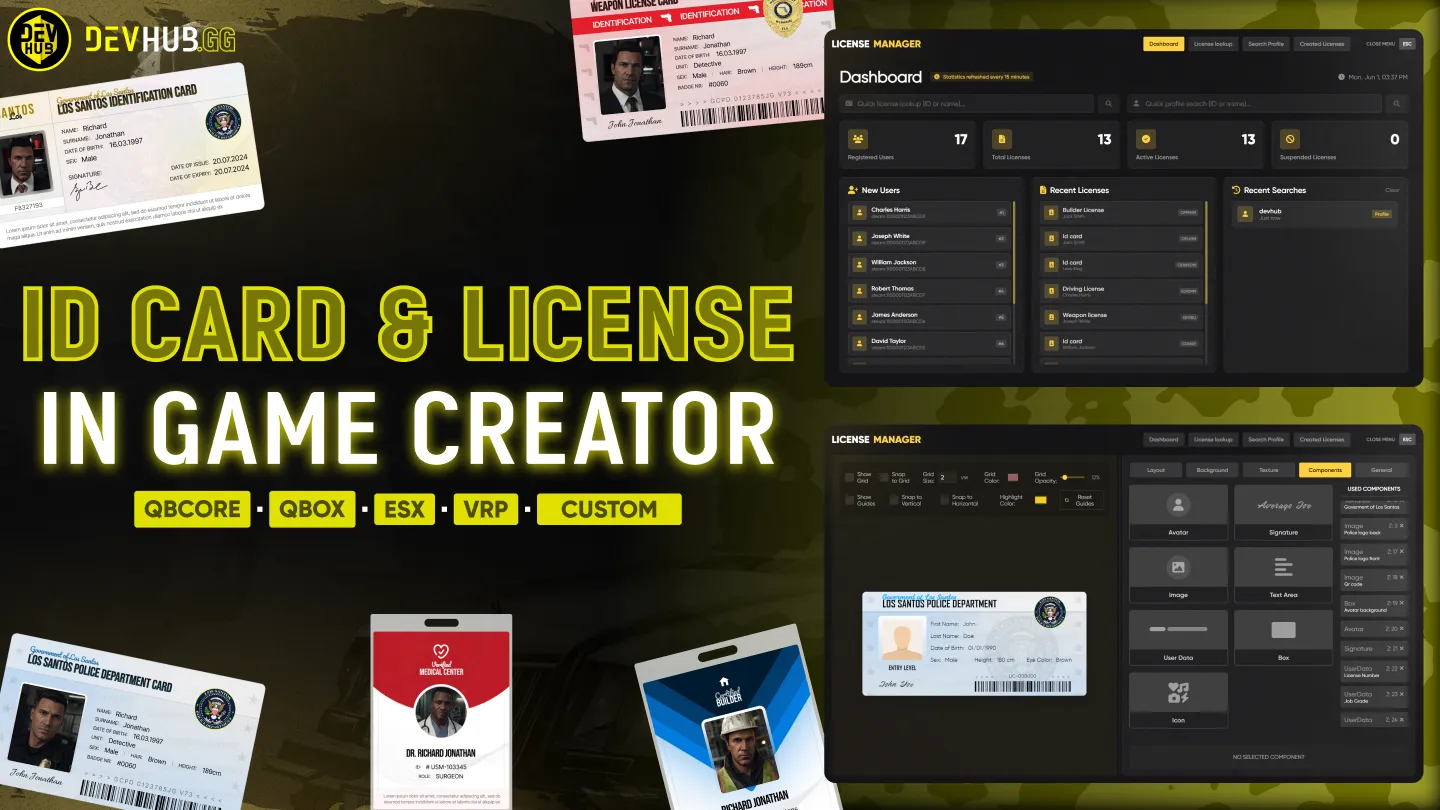 DEVHUB - ID CARD & LICENSE SCRIPT
